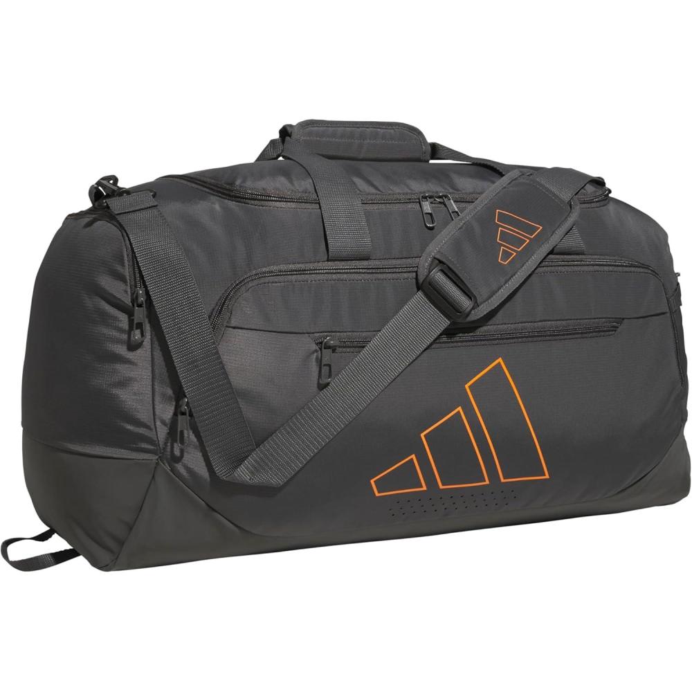 imageadidas Defender 50 Duffel Bag  Durable for Sports Gym ampamp TravelGrey SixPure Orange
