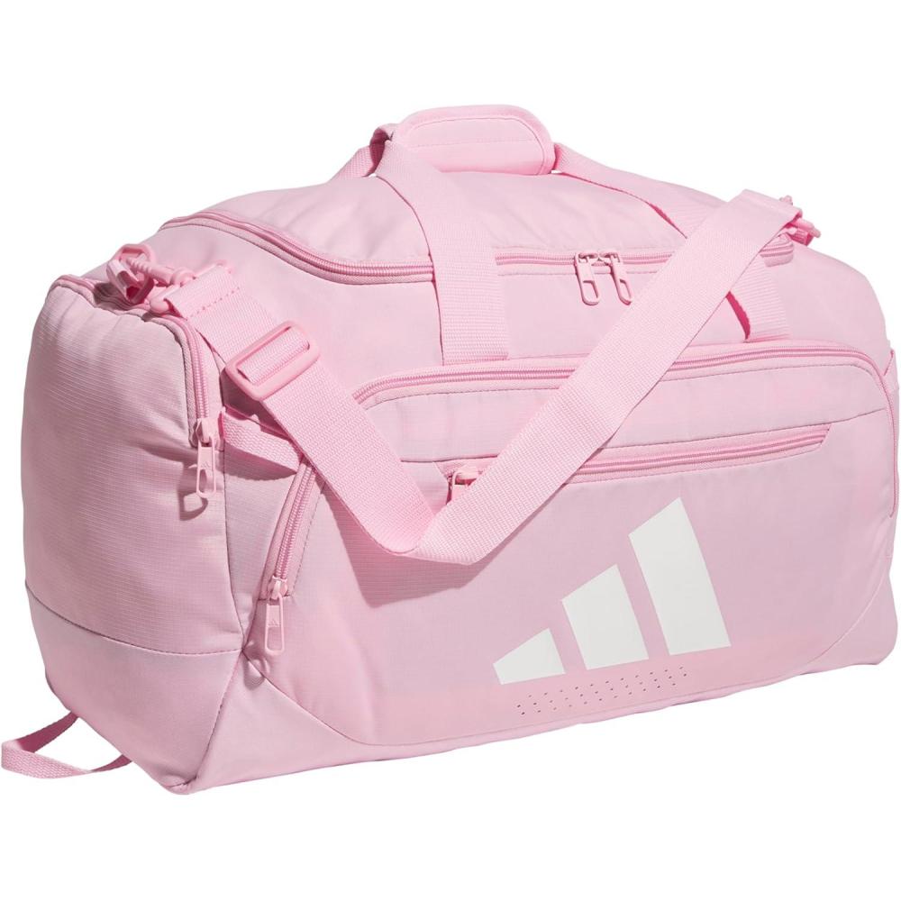 imageadidas Defender 50 Duffel Bag  Durable for Sports Gym ampamp TravelTrue PinkWhite