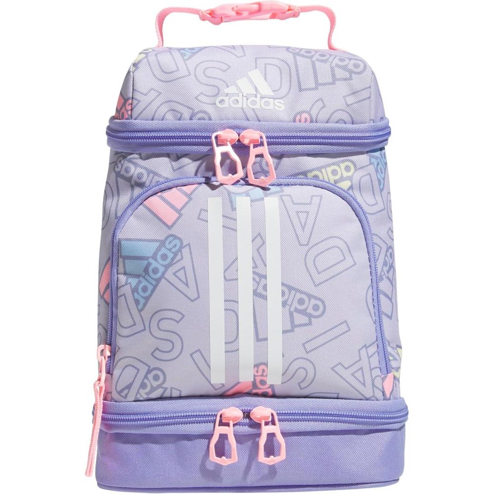 imageadidas Excel Insulated Lunch Bag Cooler with Zipper Pocket for Ice Pack and Clip Temperature Control InsulationAdi Comp Silver VioletLight PurplePink Spark