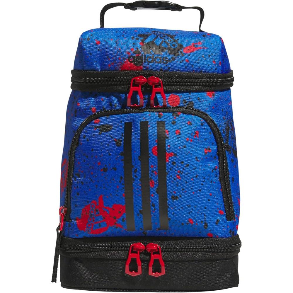 imageadidas Excel Insulated Lunch Bag Cooler with Zipper Pocket for Ice Pack and Clip Temperature Control InsulationSplatter Bright RoyalBlackBetter Scarlet