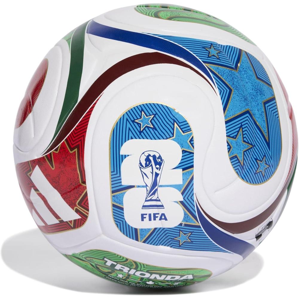 imageadidas FIFA World Cup 26 Trionda Soccer BallWhiteTeam Royal BlueSolar BluePower RedLeague