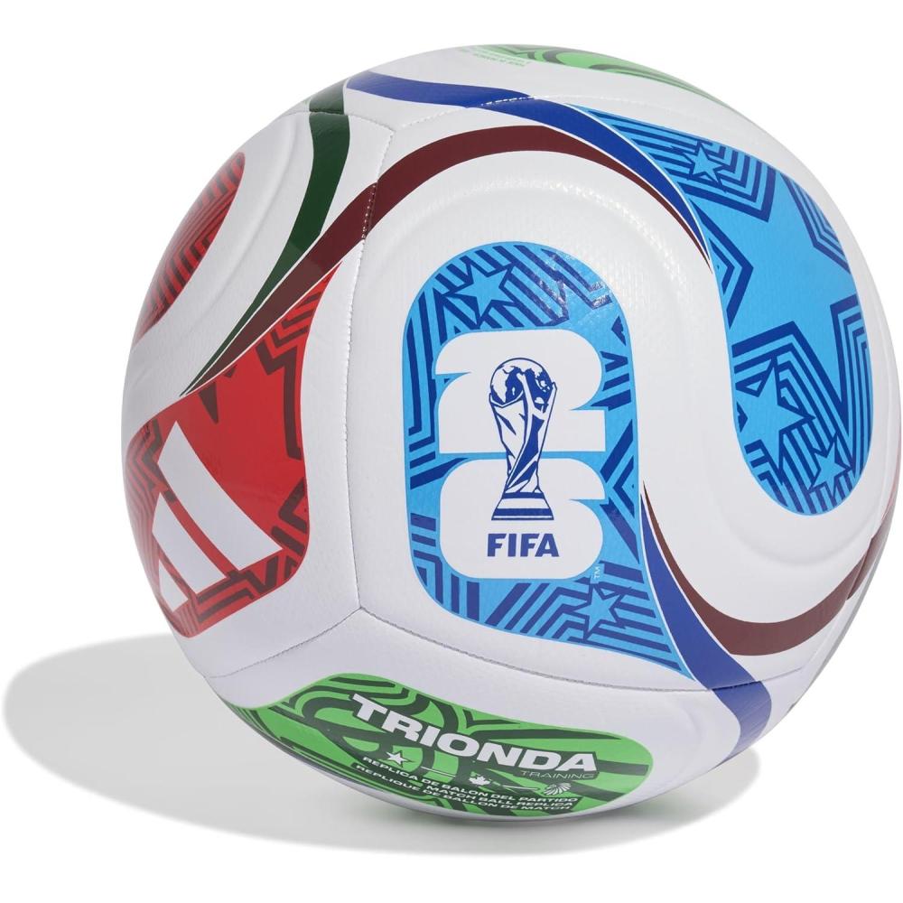imageadidas FIFA World Cup 26 Trionda Soccer BallWhiteTeam Royal BlueSolar BluePower RedTraining Sala