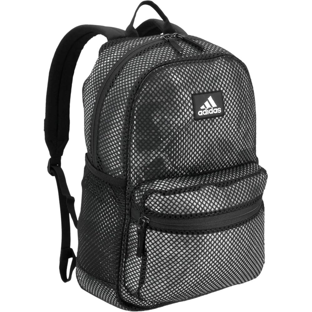 imageadidas Hermosa Mesh Backpack SeeThrough Transparent Clear Festival Bag BlackWhite20 One SizeBlackWhite20