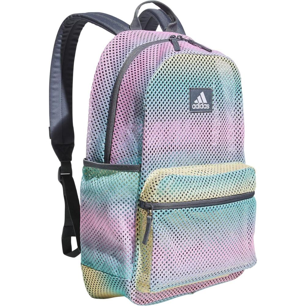 imageadidas Hermosa Mesh Backpack SeeThrough Transparent Clear Festival Bag BlackWhite20 One SizeGradient Flash AquaOnix Grey20