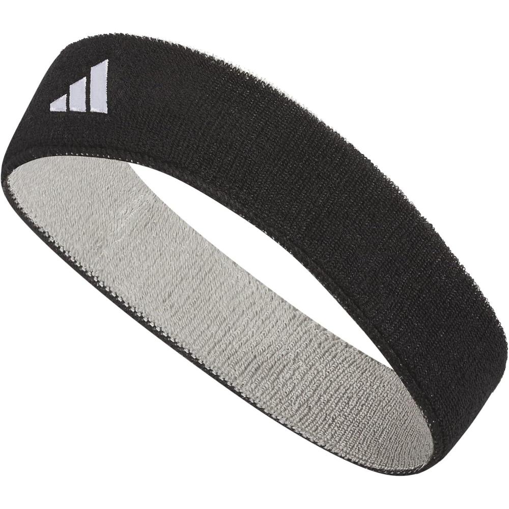 imageadidas Interval Reversible Elastic Sweat Headband for Men and Women BlackWhiteAluminum 2 One Size