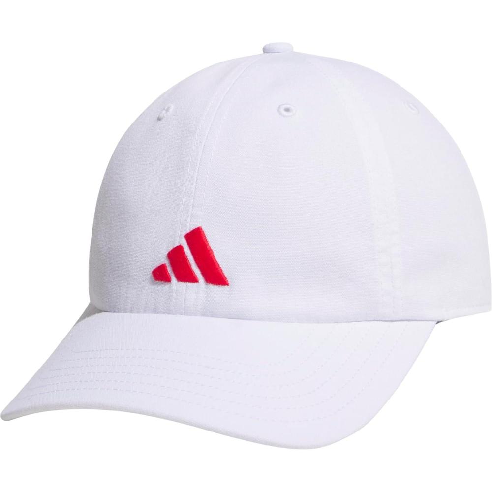 imageadidas Kids Baseball Cap for Boys and Girls  Youth Washed Cotton Adjustable Hat  Ultimate SaturdayWhitePure Ruby Red