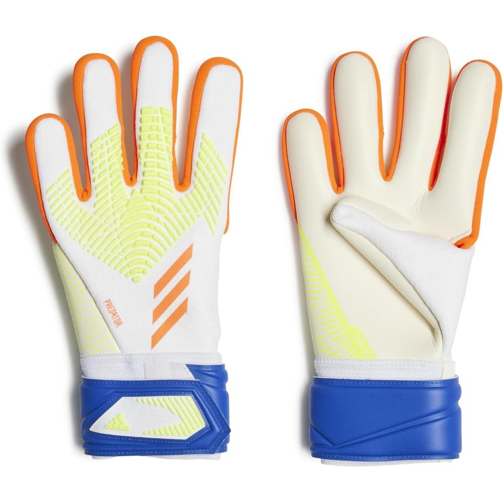 imageadidas League Predator Goalie GlovesWhiteSolar RedBright Cyan