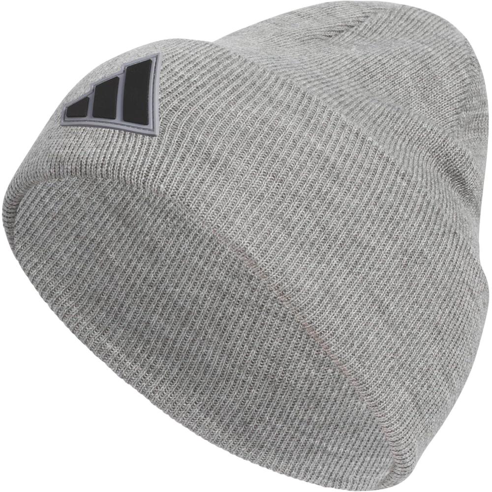 imageadidas Mens Beanie Postseason Tall Fit Slouchy Cuffed Knit Winter HatHeather GreyGreyBlack