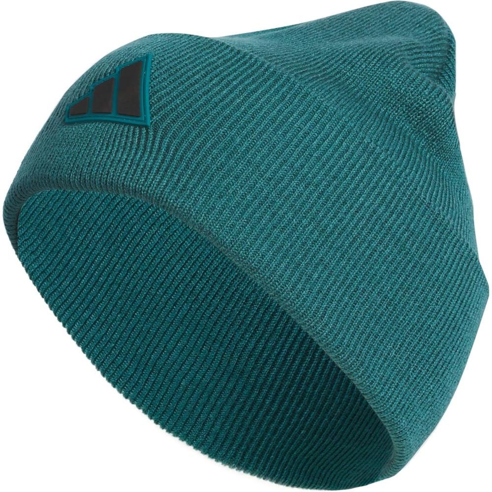 imageadidas Mens Beanie Postseason Tall Fit Slouchy Cuffed Knit Winter HatLegacy Teal GreenBlack