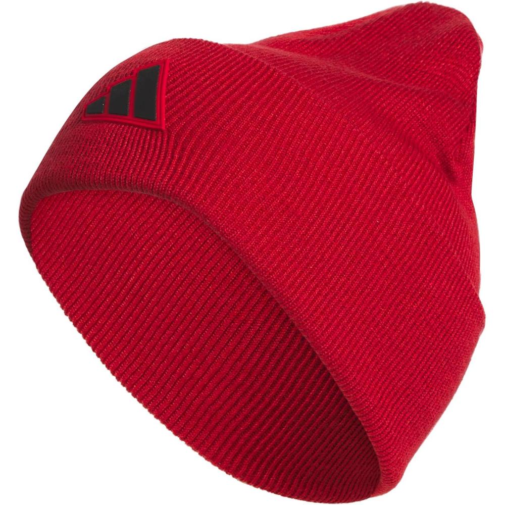 imageadidas Mens Beanie Postseason Tall Fit Slouchy Cuffed Knit Winter HatTeam Power RedBlack