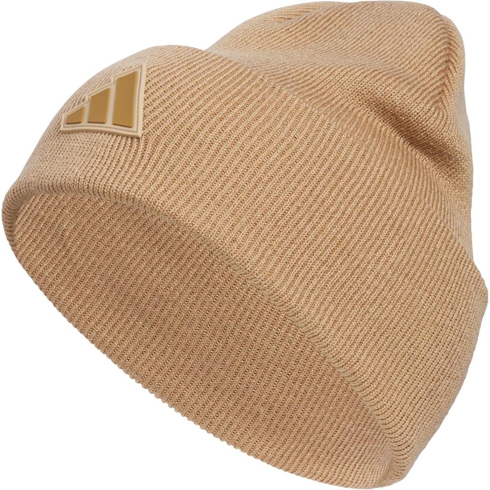 imageadidas Mens Beanie Postseason Tall Fit Slouchy Cuffed Knit Winter HatWarm Sandstone BeigeBrown Desert
