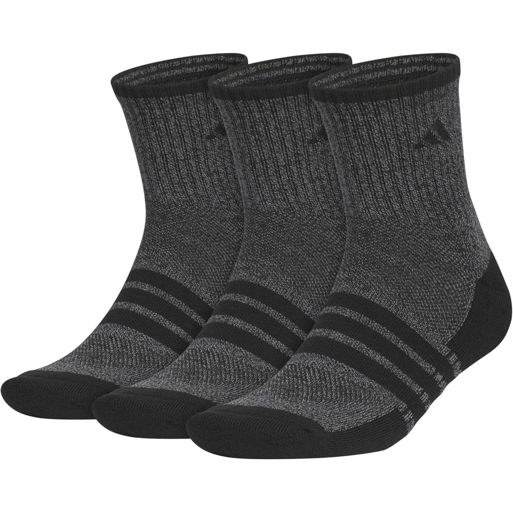 imageadidas Mens Cushioned X 4 3Pack MidCrew SockBlackOnix Grey