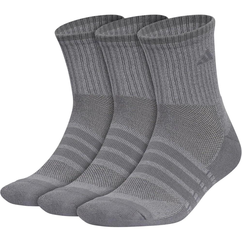 imageadidas Mens Cushioned X 4 3Pack MidCrew SockOnix GreyGrey
