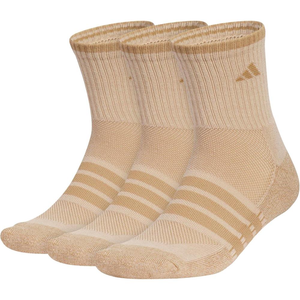 imageadidas Mens Cushioned X 4 3Pack MidCrew SockWarm Sandstone Beige Raw Desert