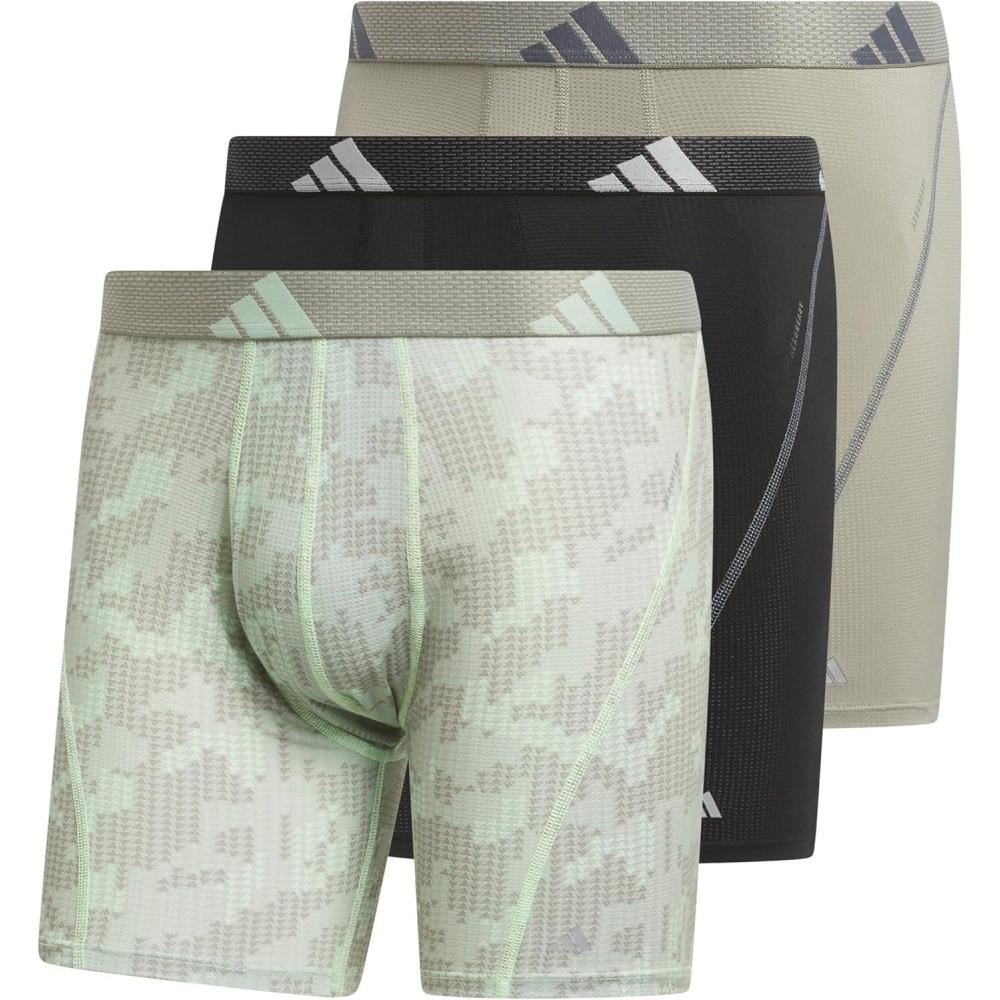 imageadidas Mens Performance Athletic Mesh Boxer Brief Underwear 3Pack Moisture Wicking Sport ComfortDigi Camo Silver Pebblesemi Green SparkSilver Pebble GreySemi Green Spark