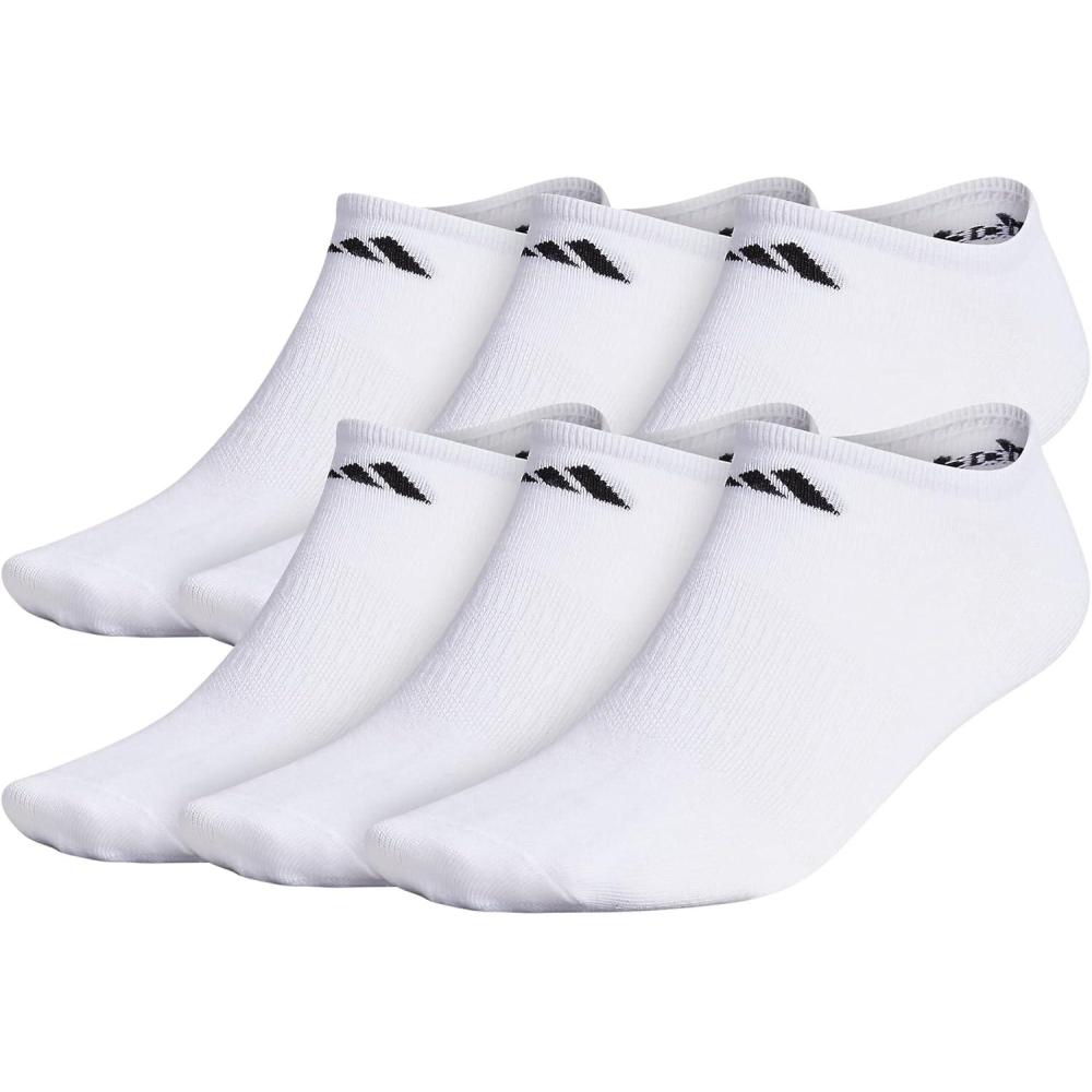 imageadidas Mens Superlite No Show Socks with Arch Compression Athletic Durable Lightweight Breathable 6PackWhiteBlack20