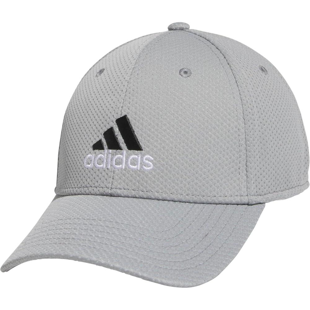 imageadidas Mens Zags 20 Structured Mid Crown AFlex Stretch Fit HatBaseball CapAluminum 2