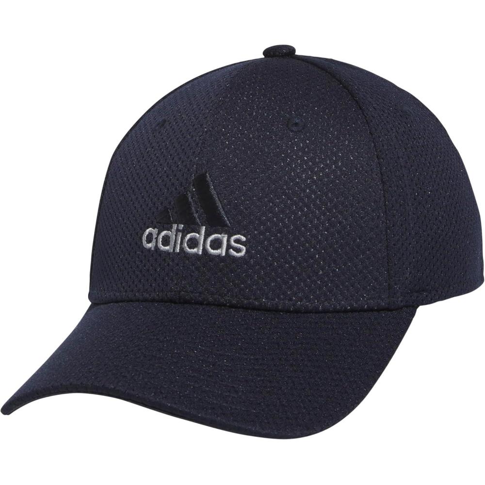imageadidas Mens Zags 20 Structured Mid Crown AFlex Stretch Fit HatBaseball CapDark Indigo Blue