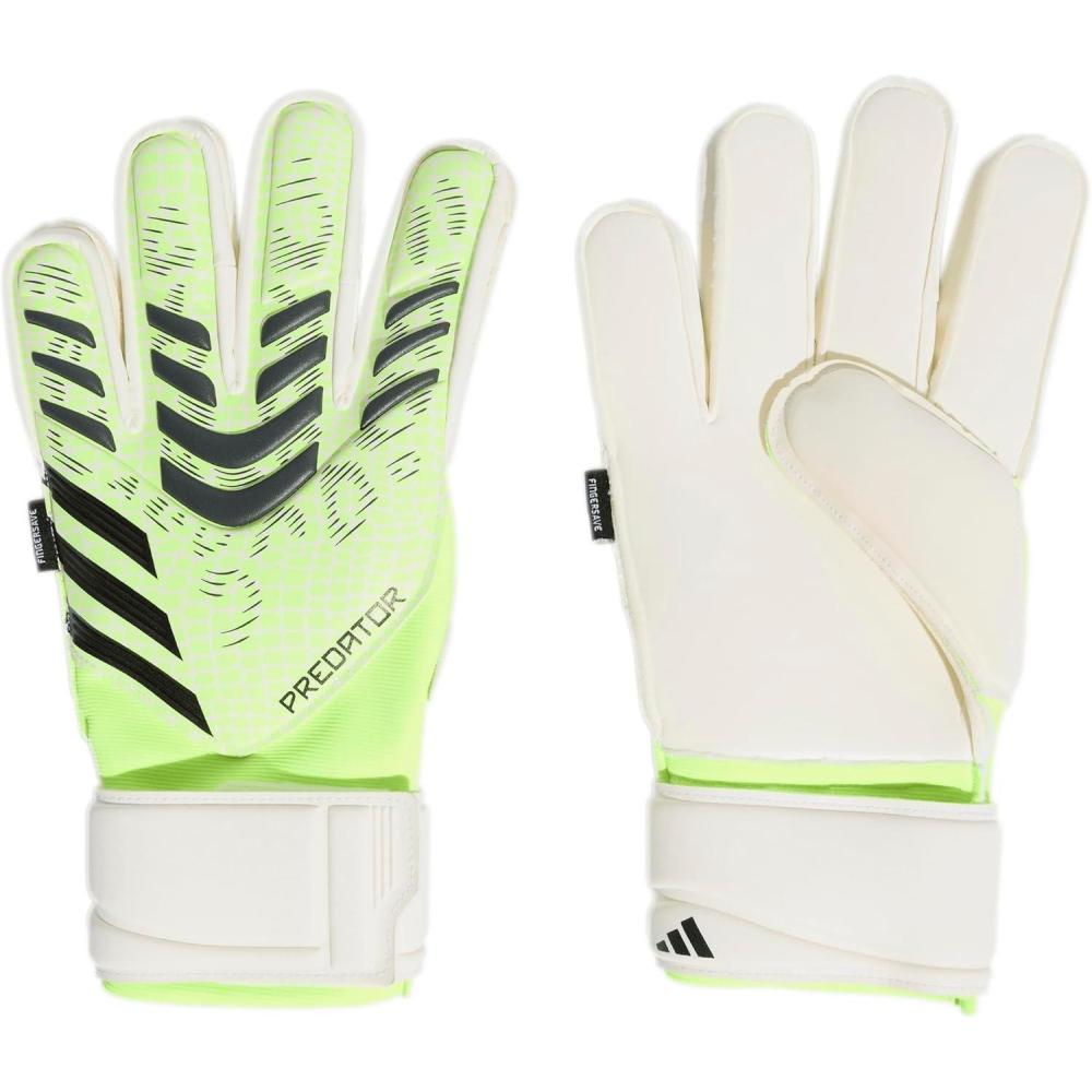 imageadidas Predator Match Fingersave Goalie Soccer GlovesLucid LemonWhiteBlack