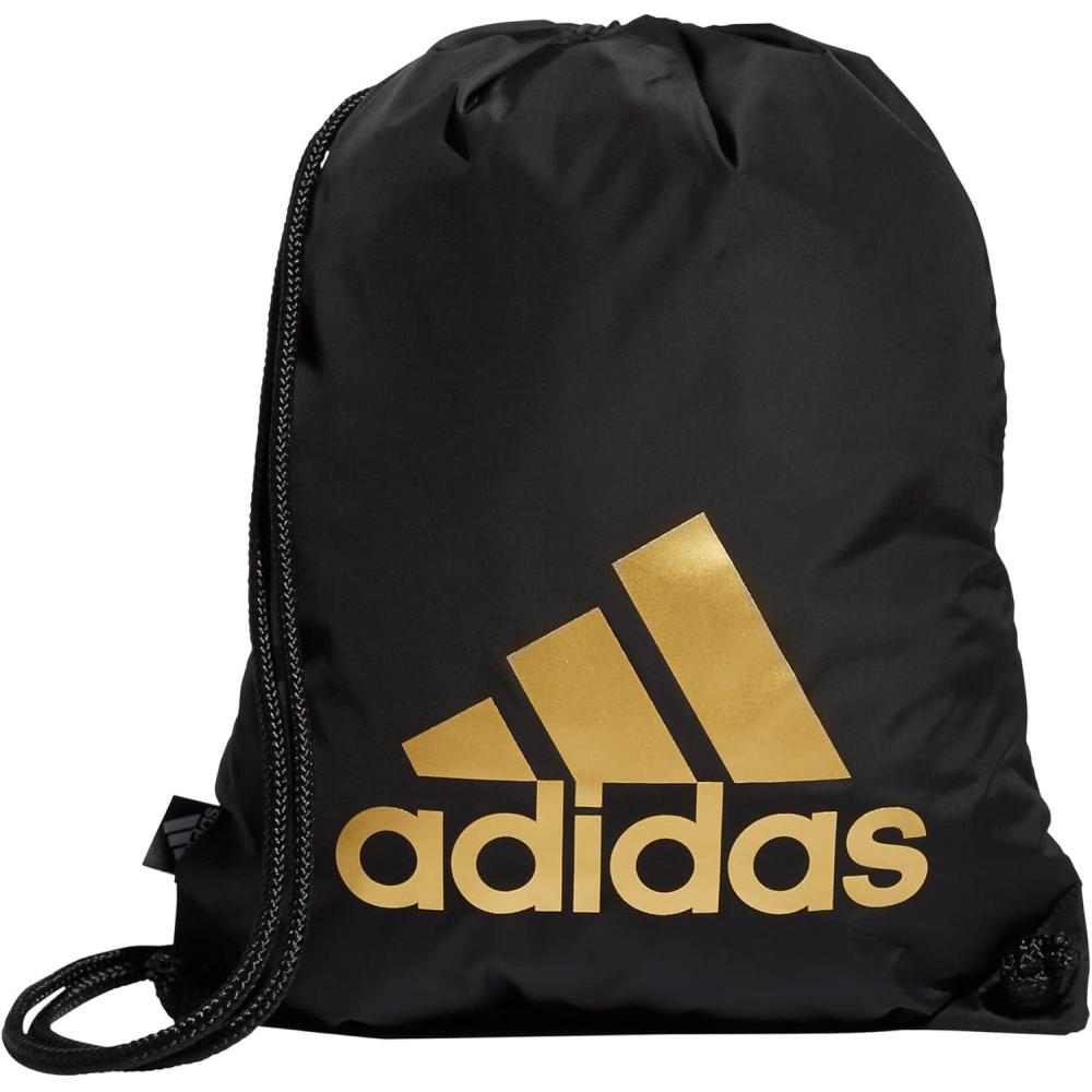 imageadidas Ready Sackpack  Drawstring Backpack Lightweight Small Gym Bag BlackGold Metallic10 One SizeBlackGold Metallic10