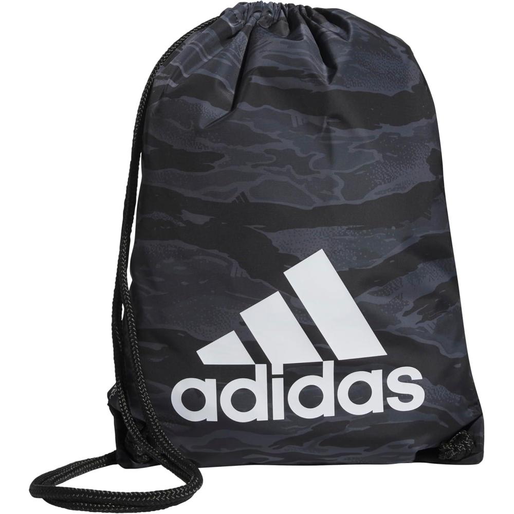 imageadidas Ready Sackpack  Drawstring Backpack Lightweight Small Gym Bag BlackGold Metallic10 One SizeEssential Camo BlackWhite10
