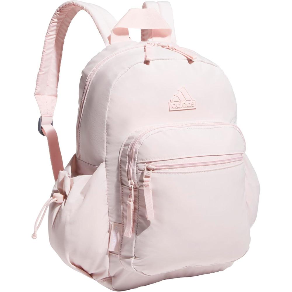 imageadidas Small Backpack for Women  Weekender Lightweight Bag with Laptop Sleeve Metal Grey One SizeSandy Pink