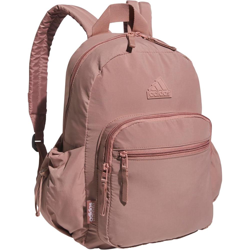 imageadidas Small Backpack for Women  Weekender Lightweight Bag with Laptop Sleeve Metal Grey One SizeWarm Clay Pink
