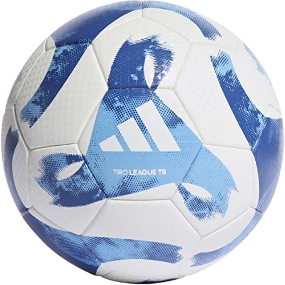 imageadidas Tiro League Thermally Bonded Soccer BallWhiteTeam Royal BlueLight Blue
