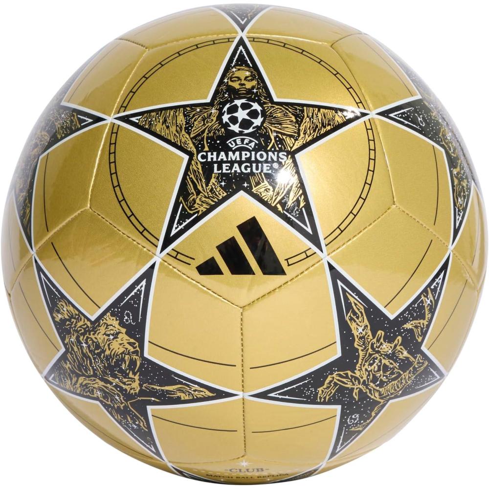 imageadidas UEFA Champions League Club Soccer BallGold MetallicBlackWhite