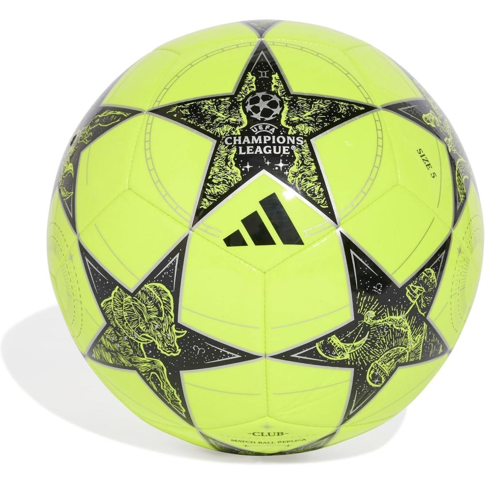 imageadidas UEFA Champions League Club Soccer BallSolar YellowBlackSilver Metallic