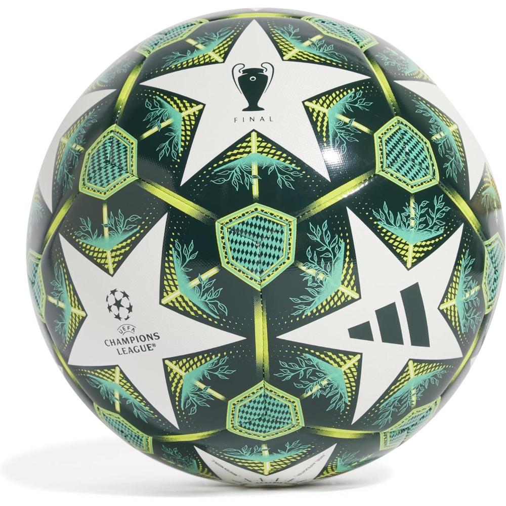 imageadidas UEFA Champions League Soccer BallWhiteShadow GreenGreenSolar Slime