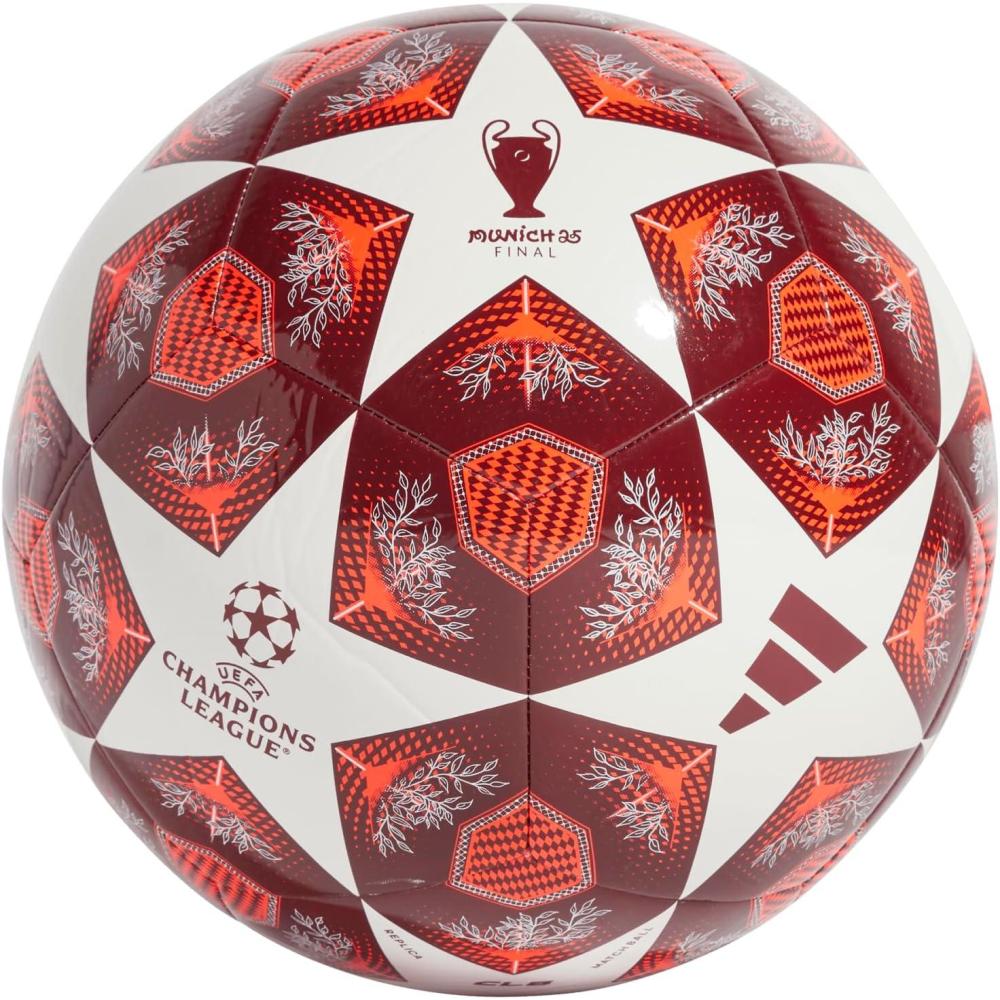 imageadidas UEFA Champions League Soccer BallWhiteSolar RedCollegiate Burgundy