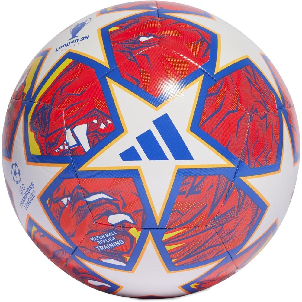 imageadidas UEFA Champions League Training Ball IN9332 Unisex Soccer Ball WhiteGlow BlueFlash Orange 3