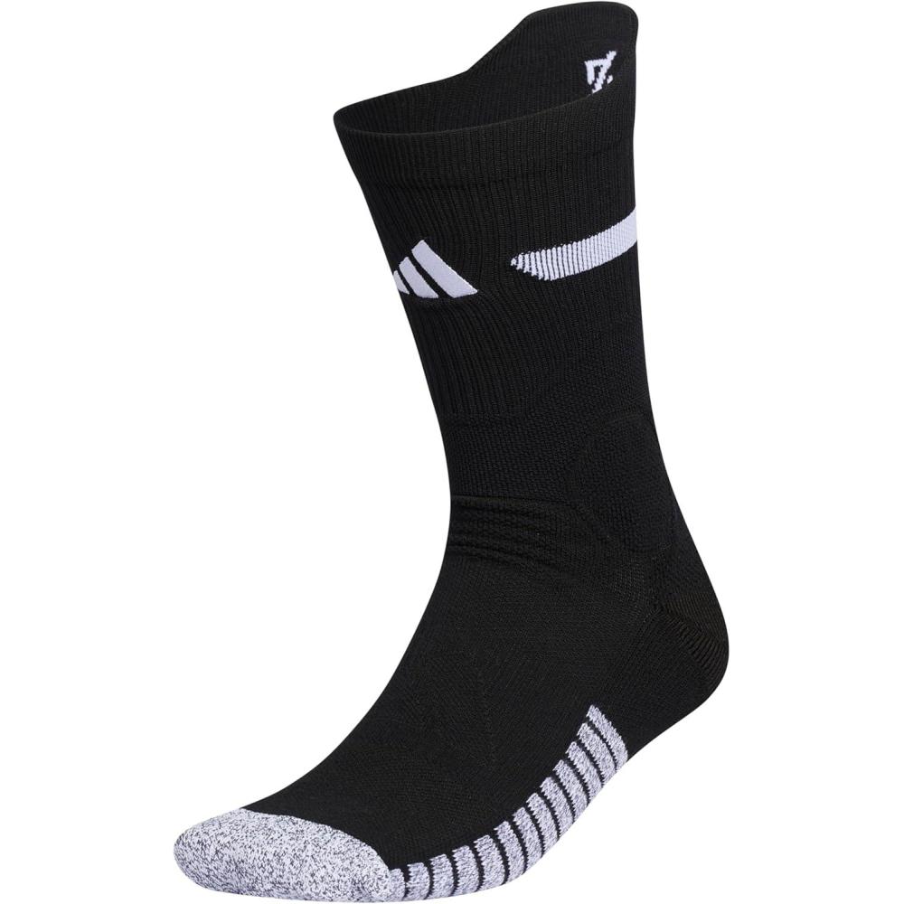 imageadidas Unisex Adizero Football Socks 1 Pair Cushioned Crew for Men Women Kids Team SportsBlackWhite  20