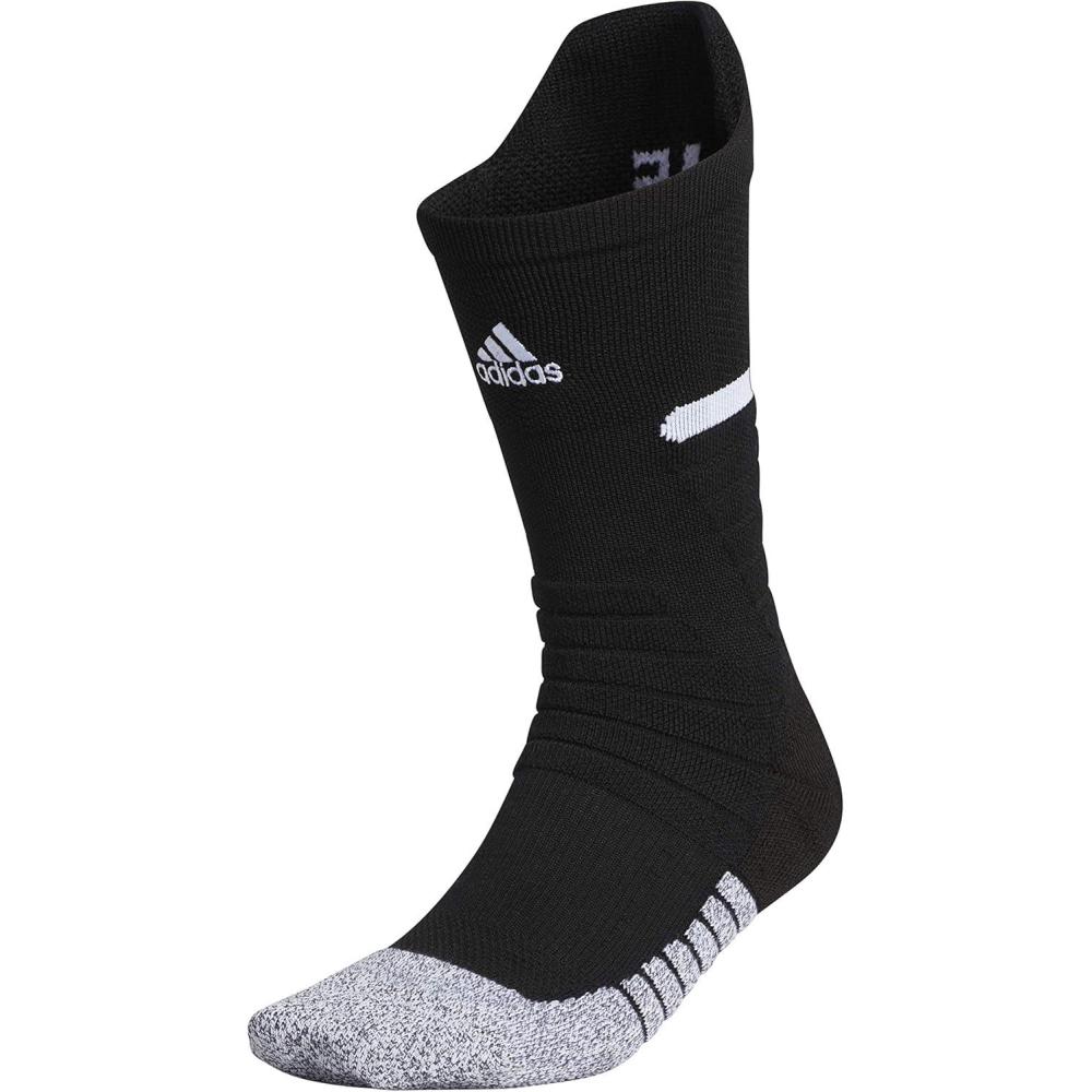 imageadidas Unisex Adizero Football Socks 1 Pair Cushioned Crew for Men Women Kids Team SportsBlackWhite