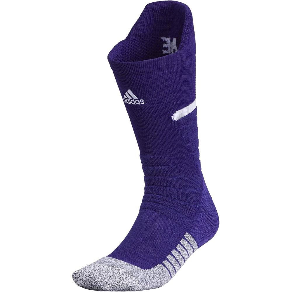 imageadidas Unisex Adizero Football Socks 1 Pair Cushioned Crew for Men Women Kids Team SportsCollegiate PurpleWhite
