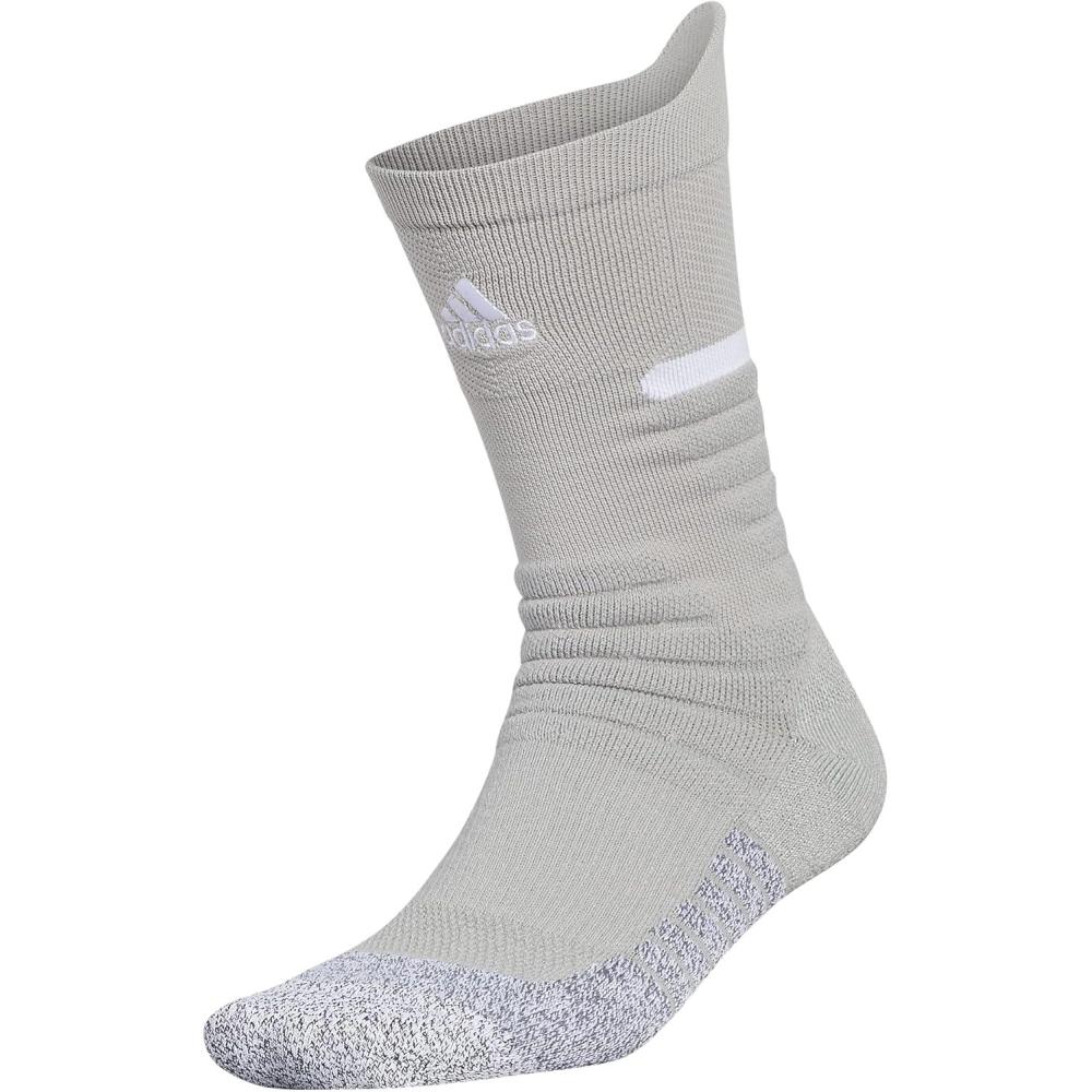 imageadidas Unisex Adizero Football Socks 1 Pair Cushioned Crew for Men Women Kids Team SportsMid GreyWhite