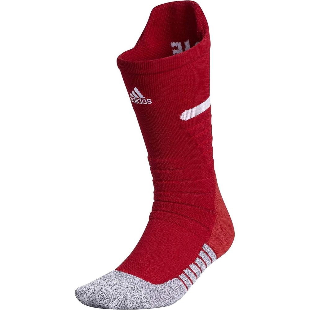 imageadidas Unisex Adizero Football Socks 1 Pair Cushioned Crew for Men Women Kids Team SportsTeam Power RedWhite