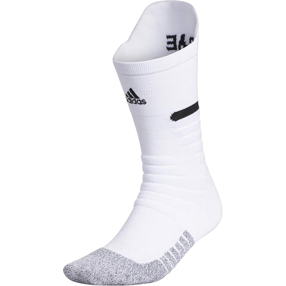 imageadidas Unisex Adizero Football Socks 1 Pair Cushioned Crew for Men Women Kids Team SportsWhiteBlack