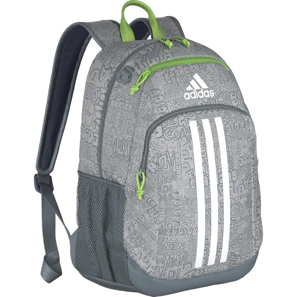 imageadidas Unisex Kids Creator School Backpack for Girls ampamp Boys Durable Bookbag BlackWhite OSFAAdi Font Madness Stone GreyLucid Lime GreenWhite