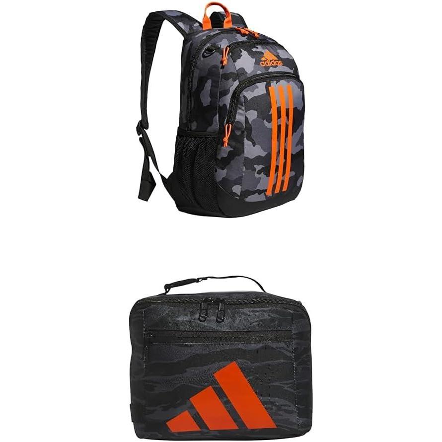 imageadidas Unisex Kids Creator School Backpack for Girls ampamp Boys  Durable Bookbag BlackWhite OSFACarbonBlackOrange  Camo BlackOrange