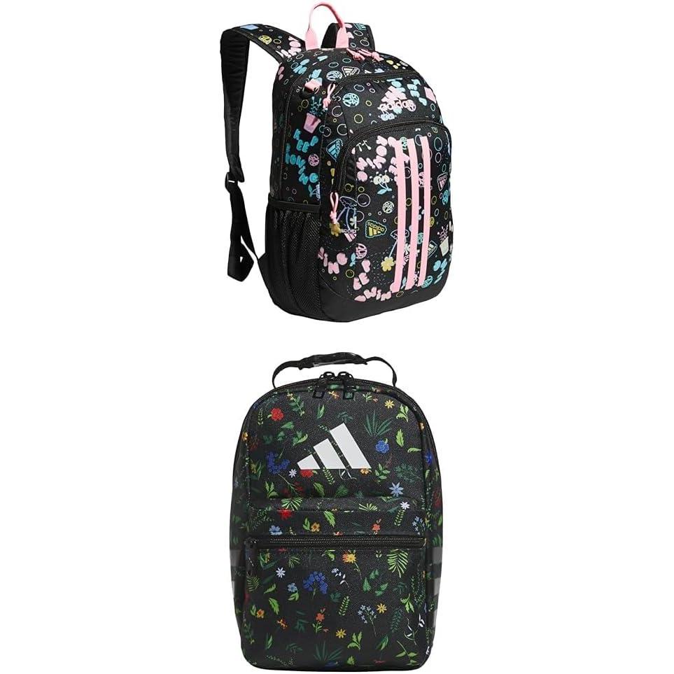 imageadidas Unisex Kids Creator School Backpack for Girls ampamp Boys  Durable Bookbag BlackWhite OSFAHyper Optimism  Meadow Floral Black