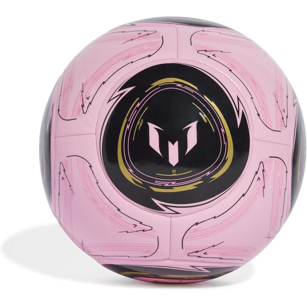imageadidas Unisex Messi Club Soccer BallLight PinkBlackDark Football Gold