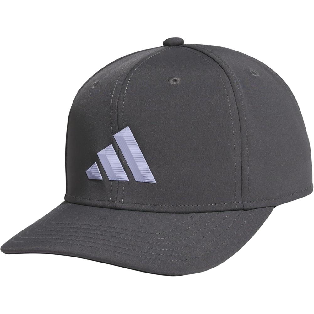 imageadidas UnisexAdult Midrange Hat  Snapback Sports Cap with LogoGrey SixViolet Tone Purple3bar
