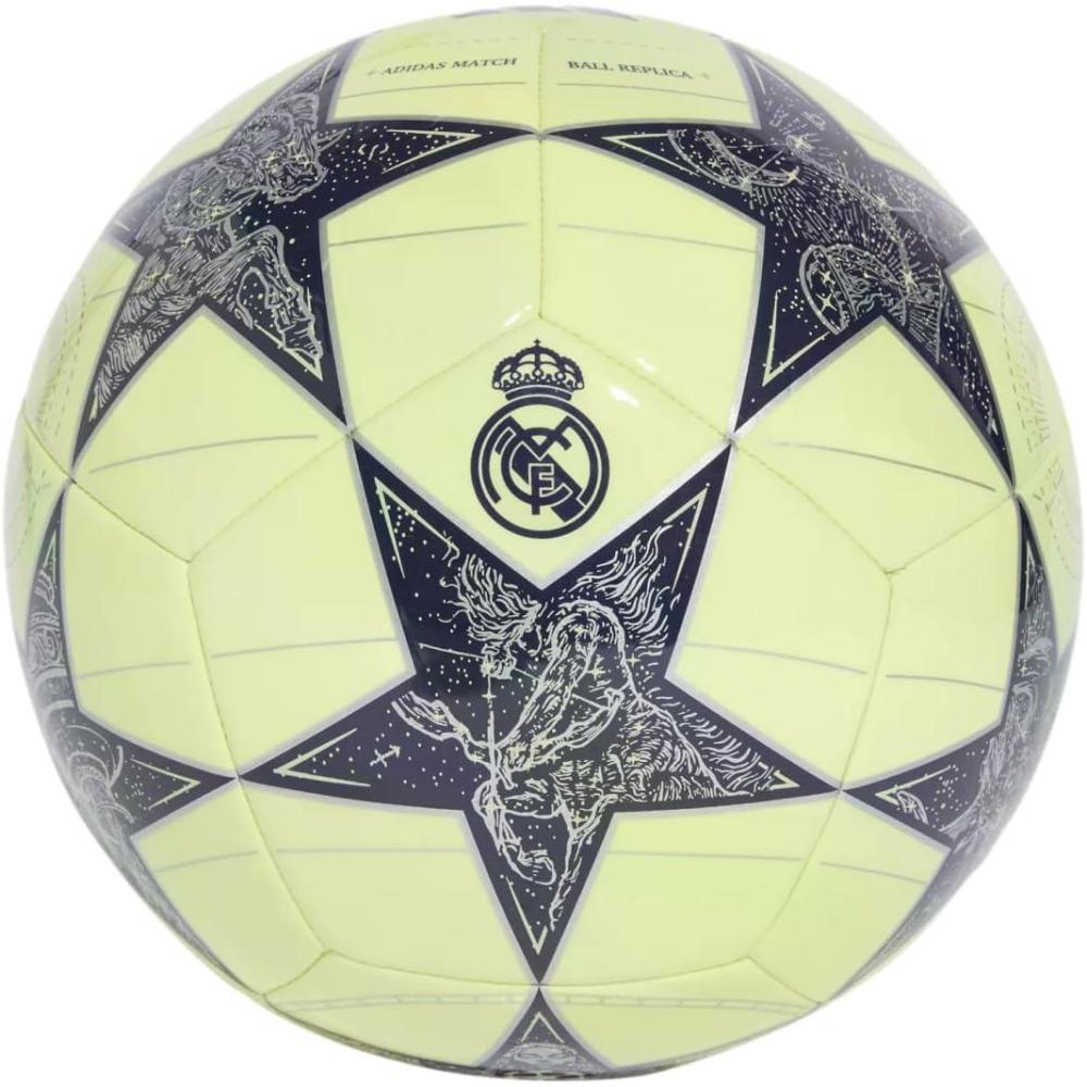imageadidas UnisexAdult UEFA Champions League Real Madrid Club Soccer Ball Almost LimeSilver MetallicNoble Ink 5