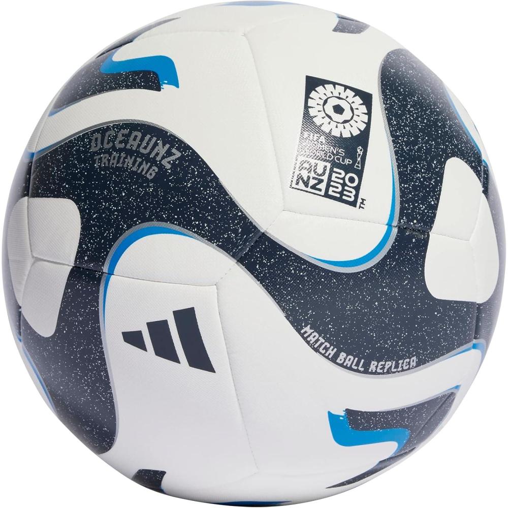 imageadidas UnisexAdult Womens World Cup Training BallWhiteCollegiate NavyBright BlueSilver Metallic