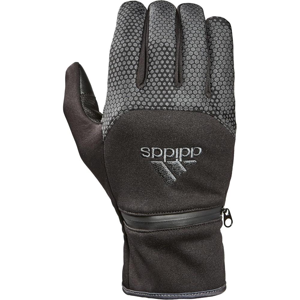 imageadidas Winter Performance Voyager 20 or GLORY Reflective Gloves with Multiple Touchscreen Conductivity Points BlackVoyager 20 BlackGray