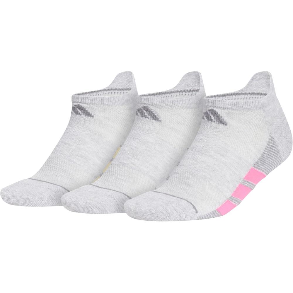 imageadidas Womens All Day Training No Show Socks 3Pair athletic performance below ankle height running socksCool Light HeatherSemi Ice Tangerine OrangeWhite