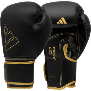 Adidas Hybrid 80 Boxing Gloves – Adult Boxing Gloves for Men & Women – Heavy Bag Gloves, Kickboxing Gloves for Women, MMA Sparring Gloves, Punching Bag Gloves for Men(Black/Gold)