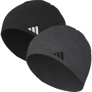 Adidas Men’s Beanie 2-Pack – Standard Fit Winter Knit Hat Skull Cap(Black/White/Grey Six Black)